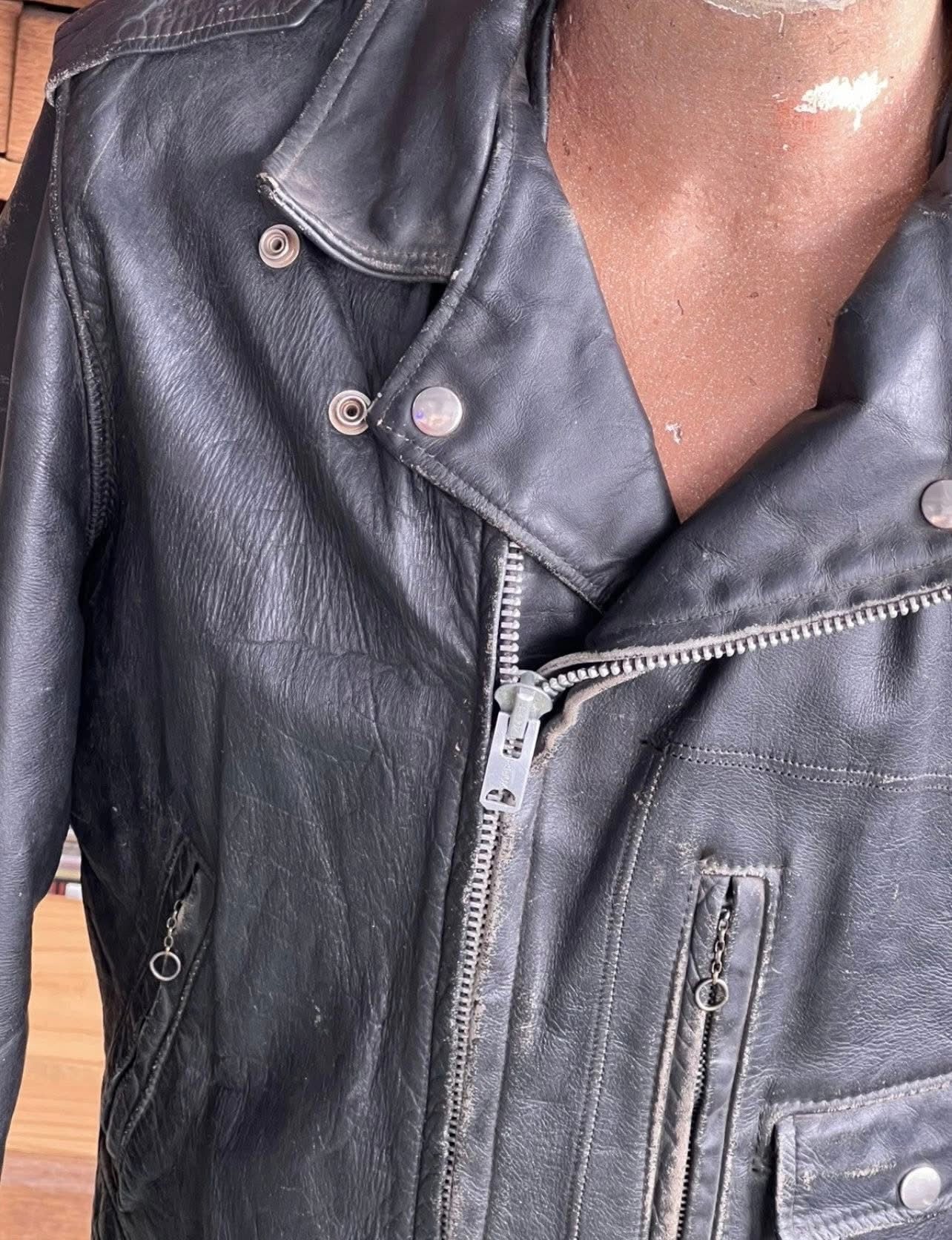 1950s Leather D Pocket Motorcycle Jacket Oakbrook Sportswear