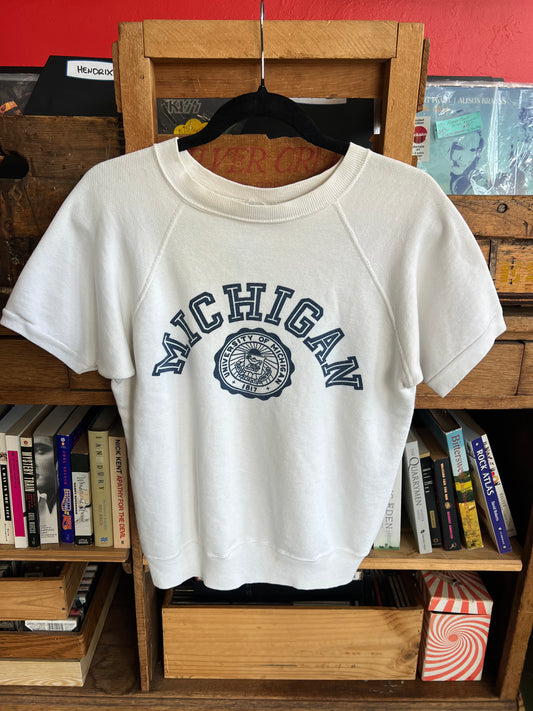 Vintage 60s Champion Running Man University of Michigan Shirt Sleeve Crewneck Sweatshirt