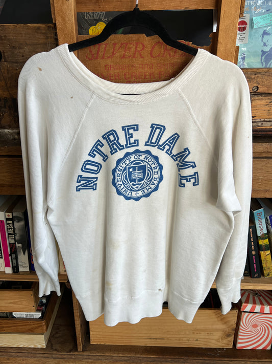 Thrashed Vintage 60s Notre Dame Crewneck Sweatshirt Champion Running Man