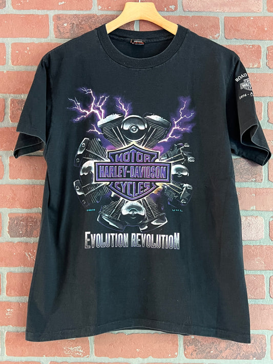 Vintage 90s Harley Lightning Tee Evolution Revolution Shirt