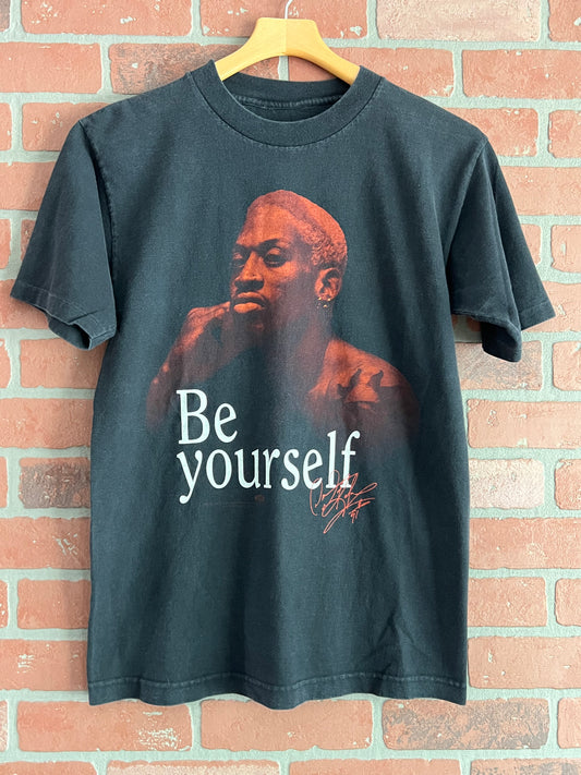Vintage 90s Dennis Rodman Be Yourself Rap Tee Chicago Bulls Shirt