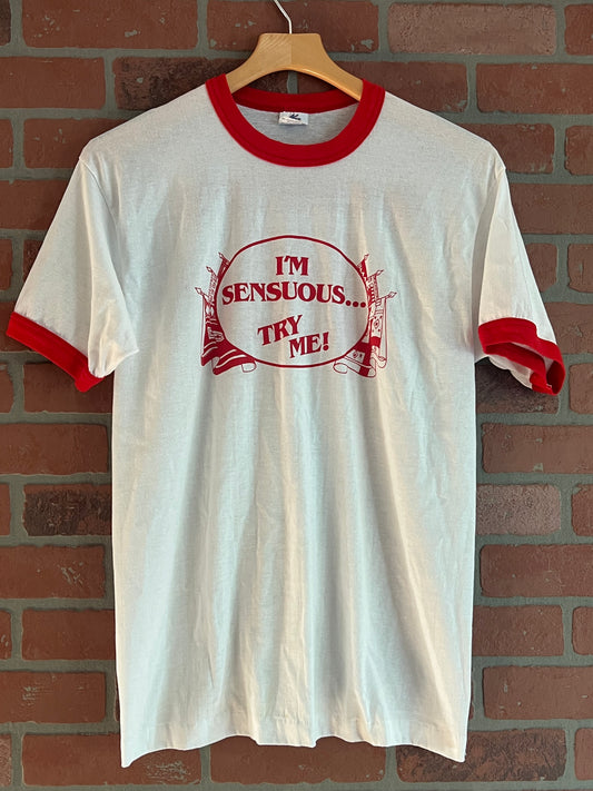 Vintage 80s I’m Sensuous Ponti Liquor Ringer Tee