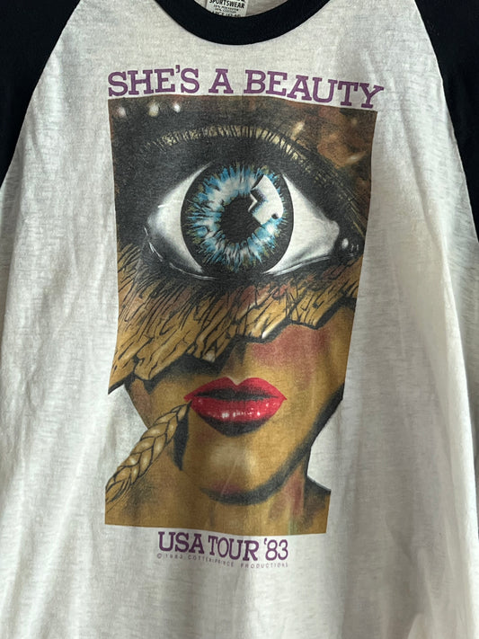 Vintage 80s The Tubes She’s a Beauty Raglan Concert Tee Band Shirt