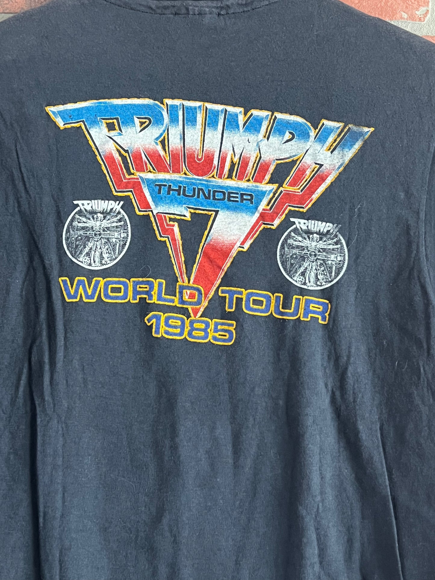 Vintage 80s Triumph Thunder World Tour Concert Tee Band Shirt