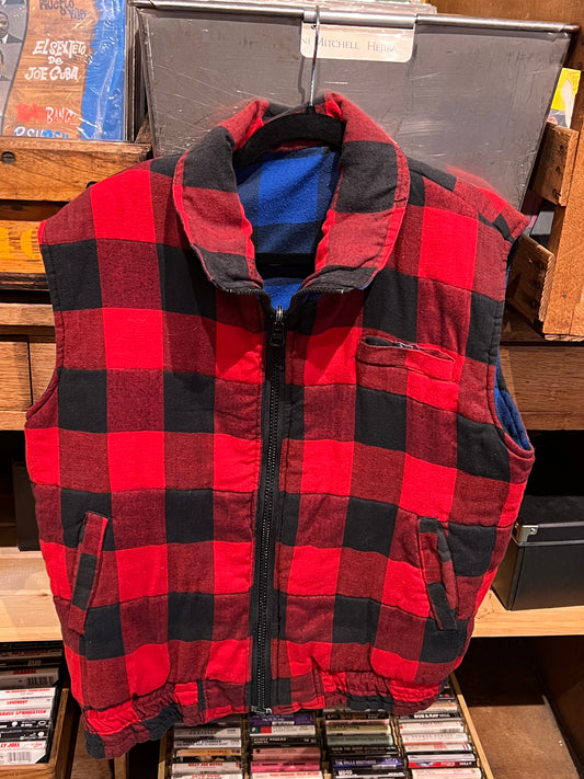 Vintage Reversible Buffalo Plaid Flannel Puffer Vest 80s/90s