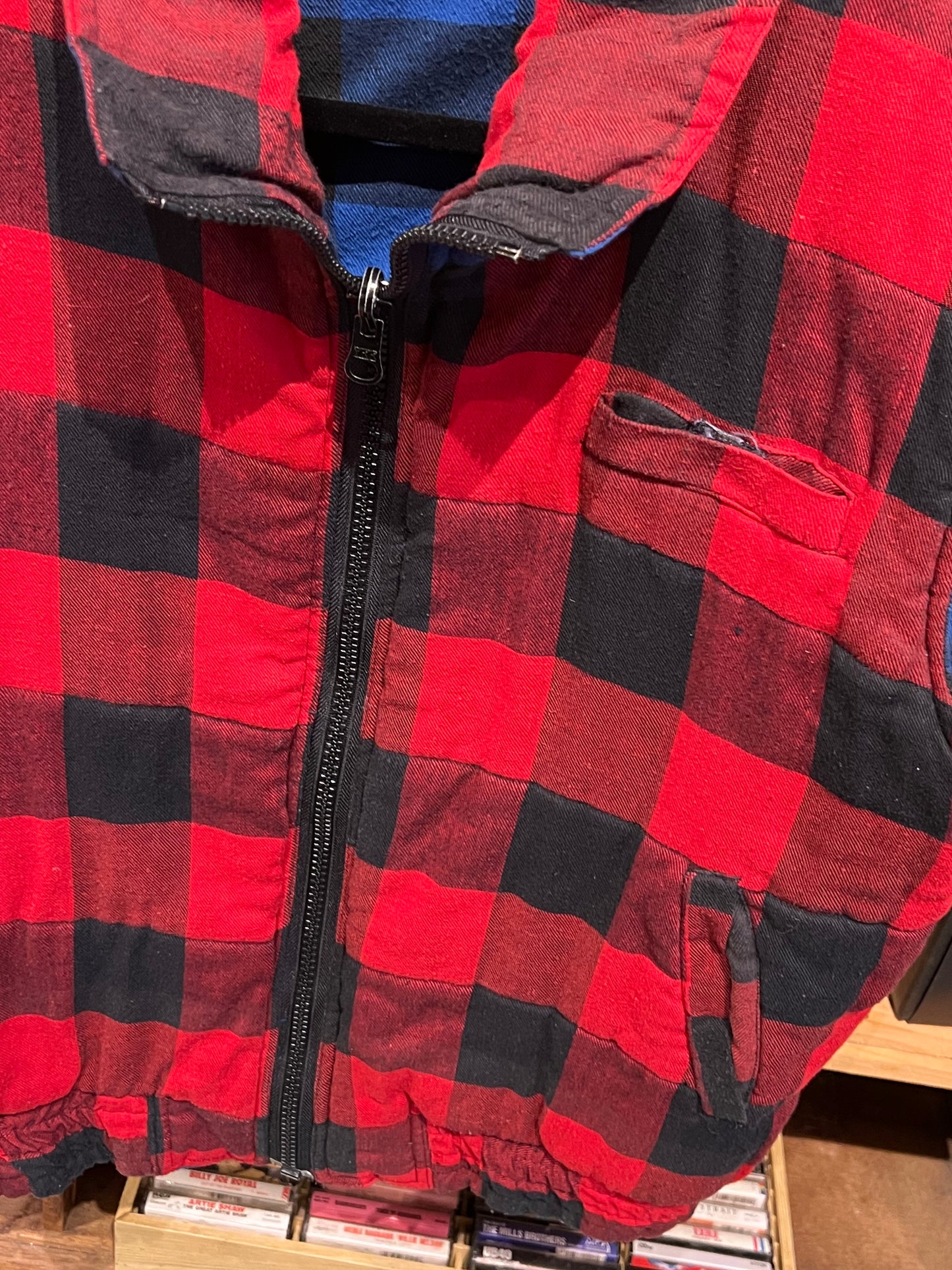 Vintage Reversible Buffalo Plaid Flannel Puffer Vest 80s/90s