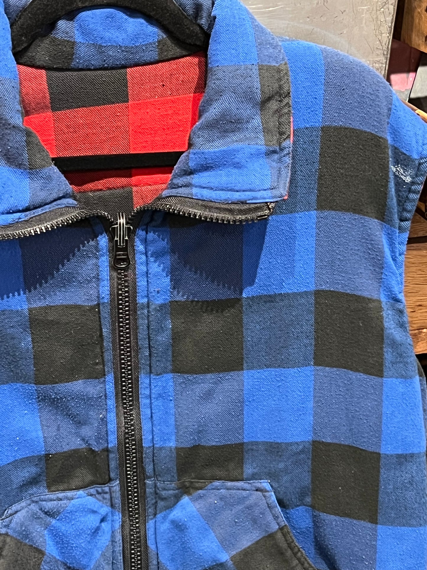 Vintage Reversible Buffalo Plaid Flannel Puffer Vest 80s/90s