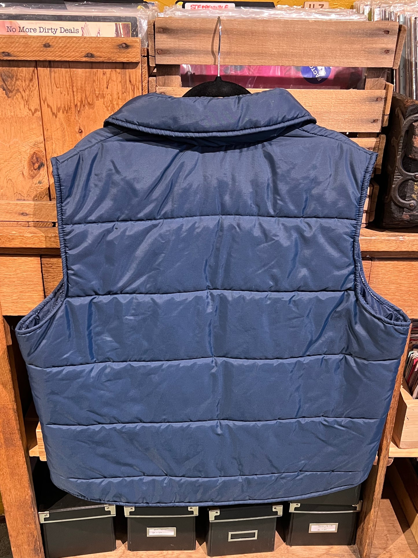 Vintage 1970s Sears Puffer Vest Navy Blue XL