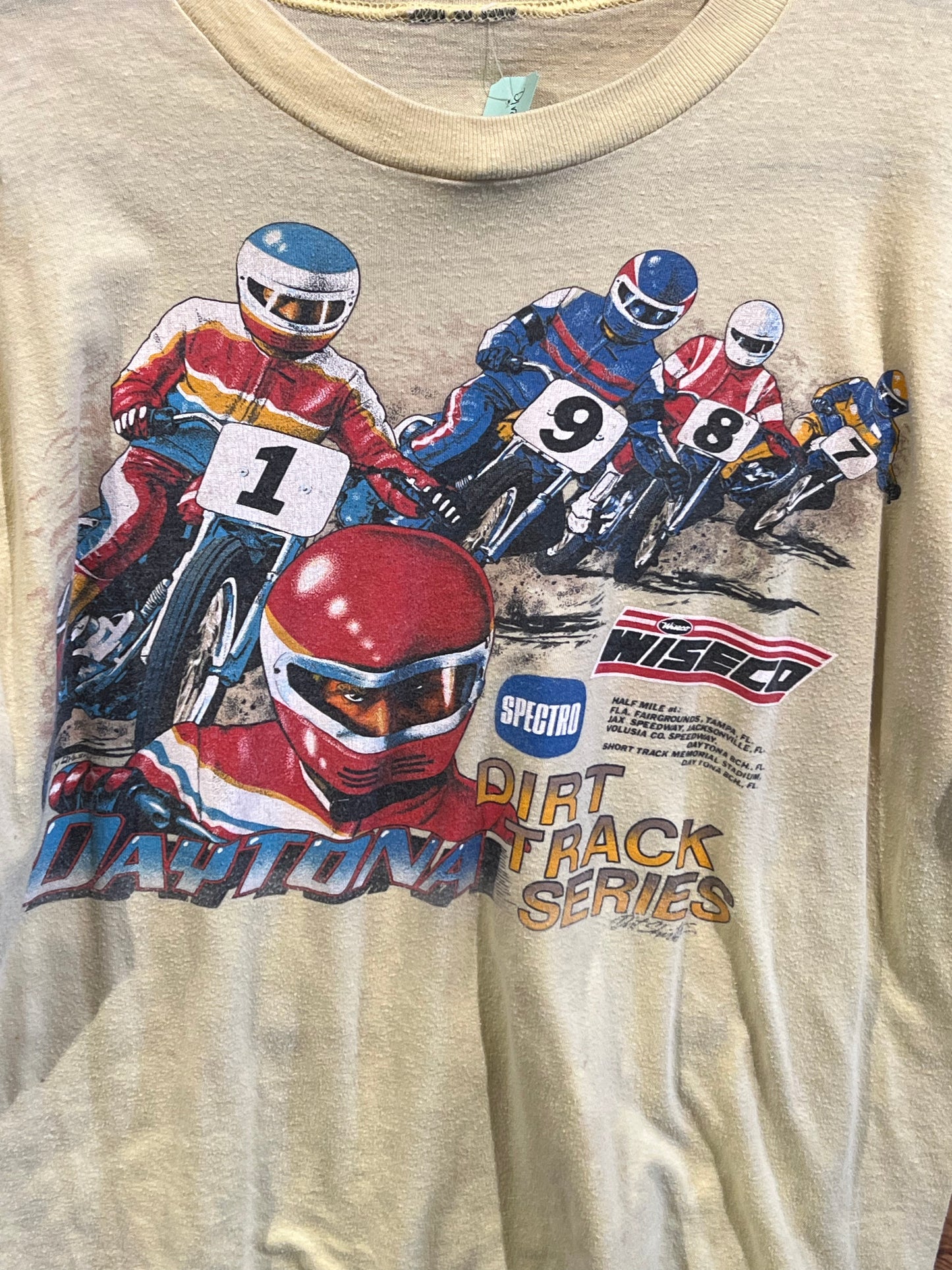 Vintage 80s Daytona Dirt Track Harley Race Bike Motorcycle Racing T Shirt