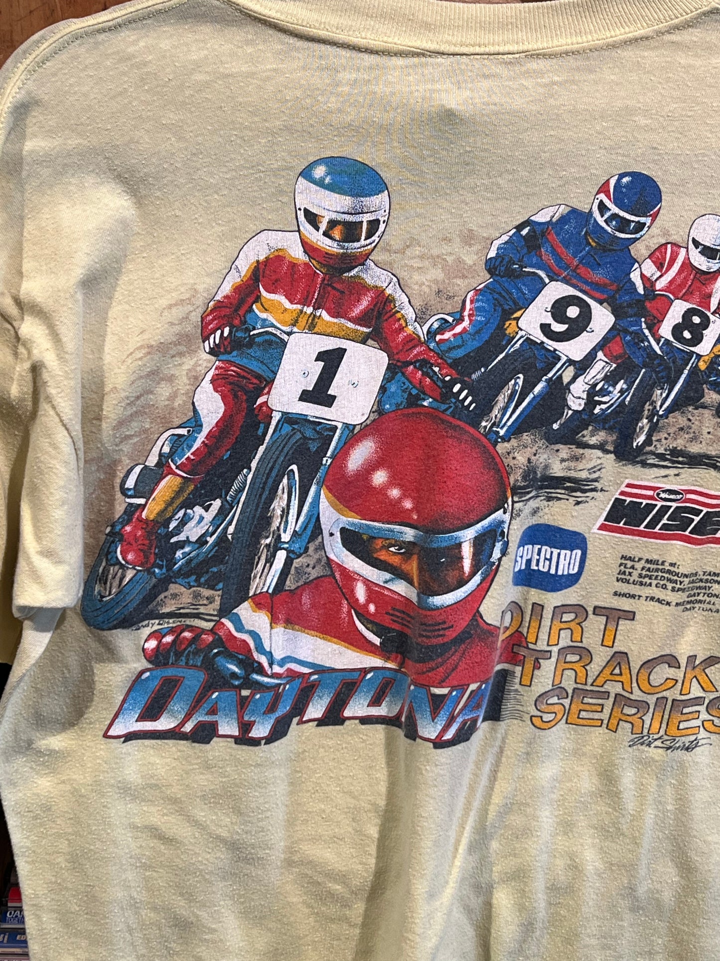 Vintage 80s Daytona Dirt Track Harley Race Bike Motorcycle Racing T Shirt