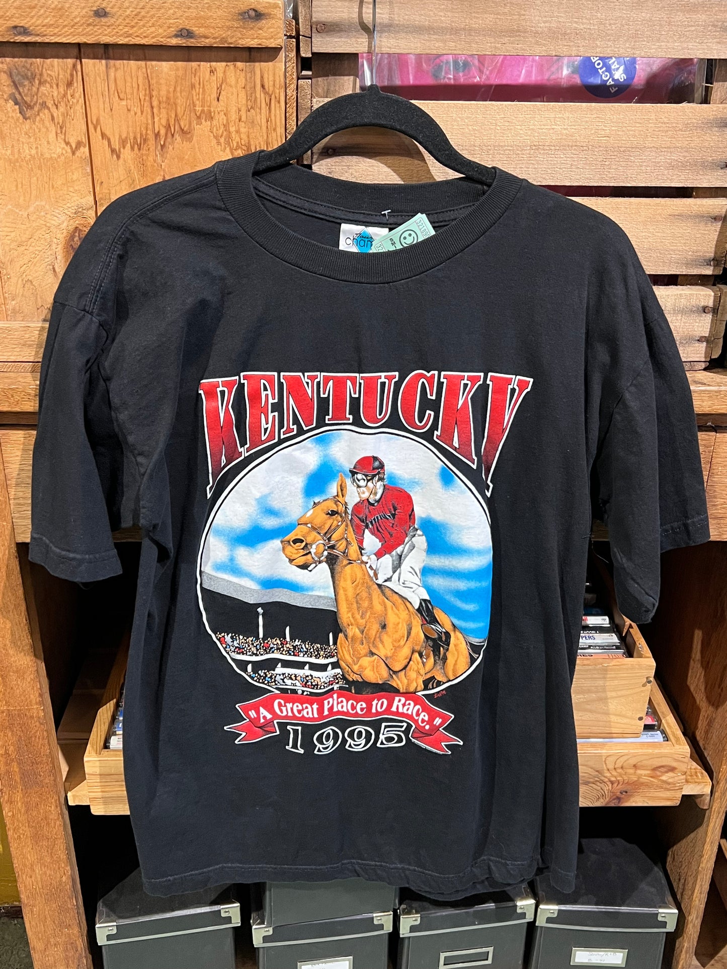 Vintage 90s Kentucky Derby Horse Racing Tee Shirt 1995