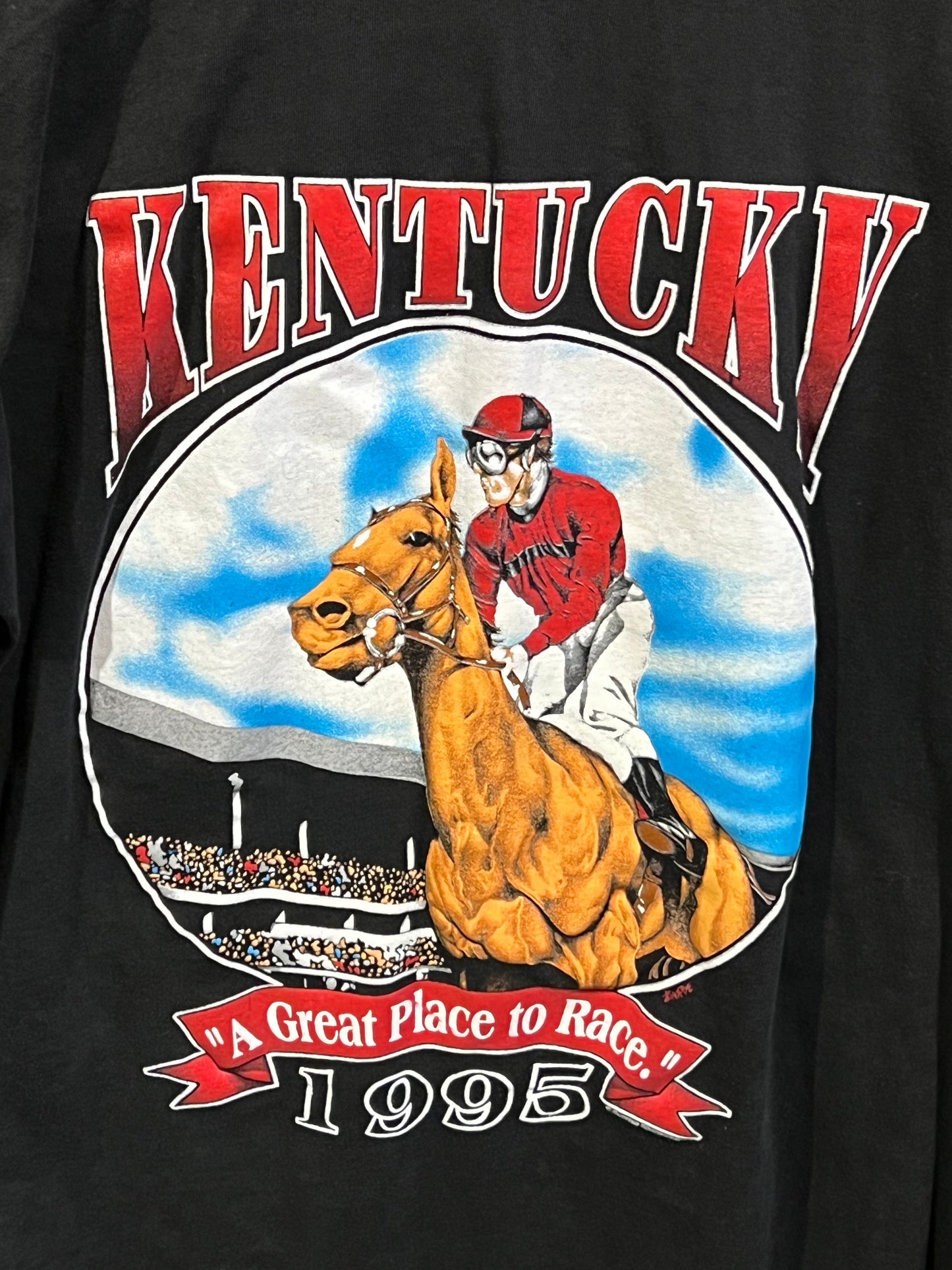 Vintage 90s Kentucky Derby Horse Racing Tee Shirt 1995