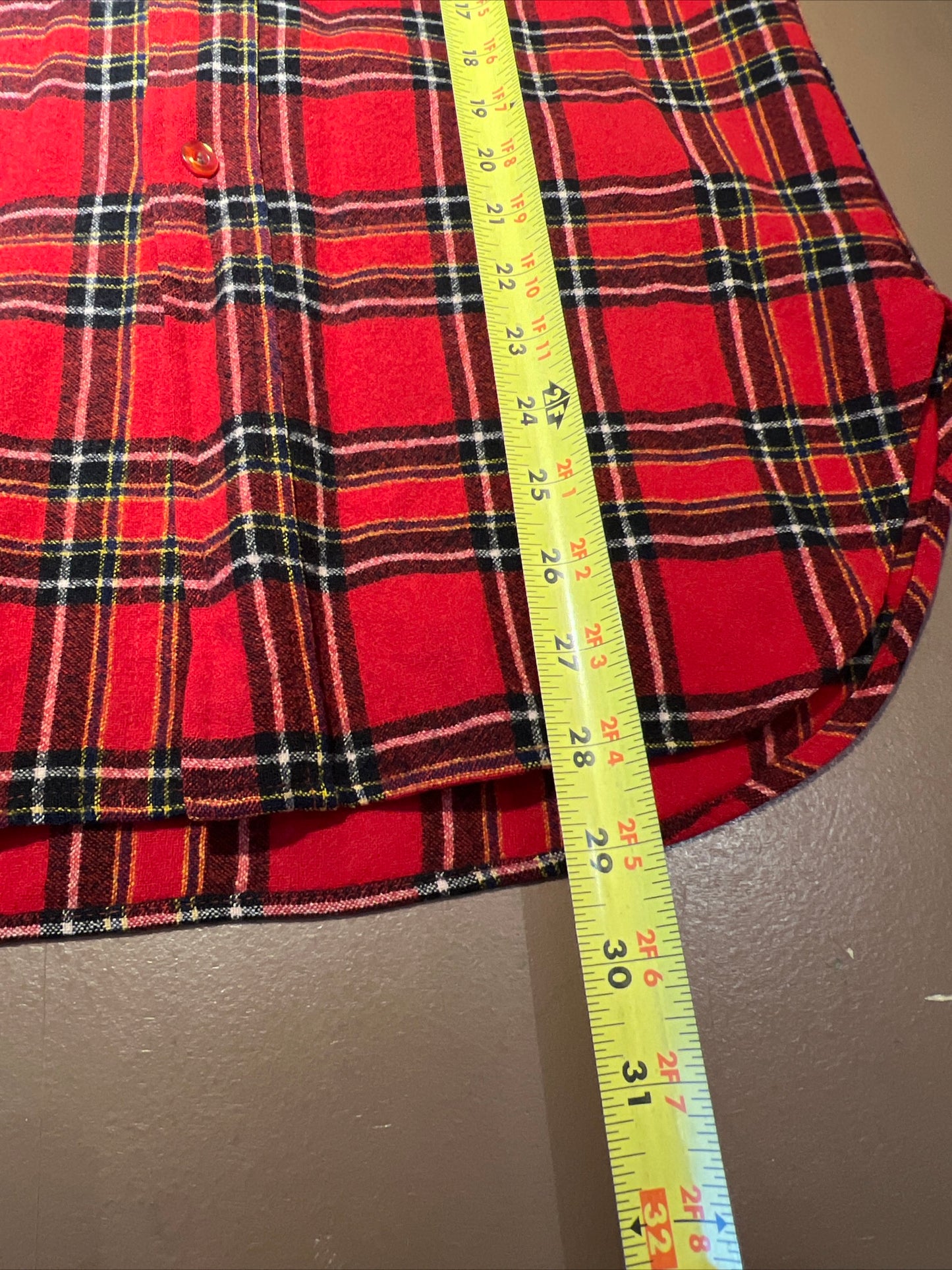 Vintage 70s Pendleton Red Plaid Long Sleeve Button Up Flannel Shirt Made in USA