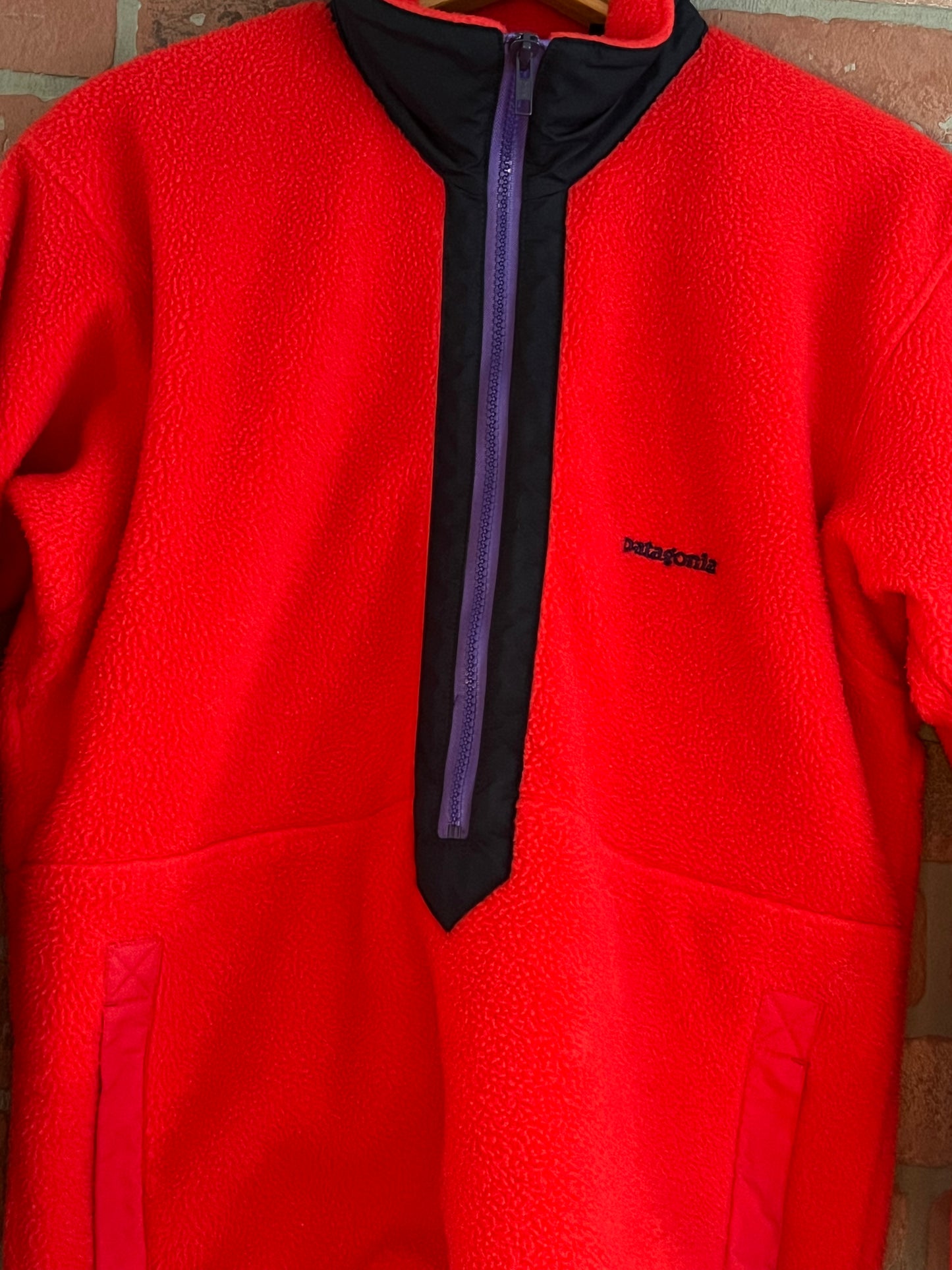Vintage 80s Patagonia T Zip Red Fleece Pullover XS