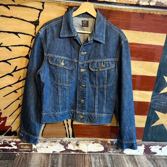 Vintage Lee 101-J Indigo Denim Trucker Style Jacket