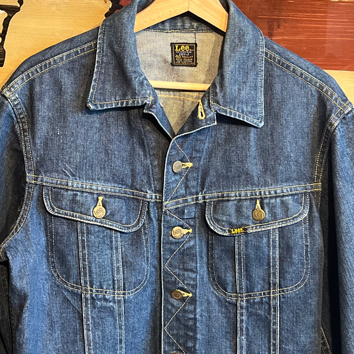 Vintage Lee 101-J Indigo Denim Trucker Style Jacket